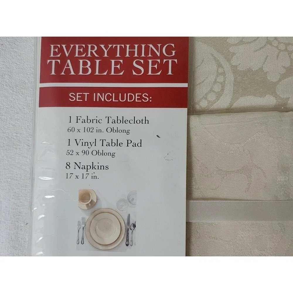 Town & Country Everything Table Set Ivory Floral 60